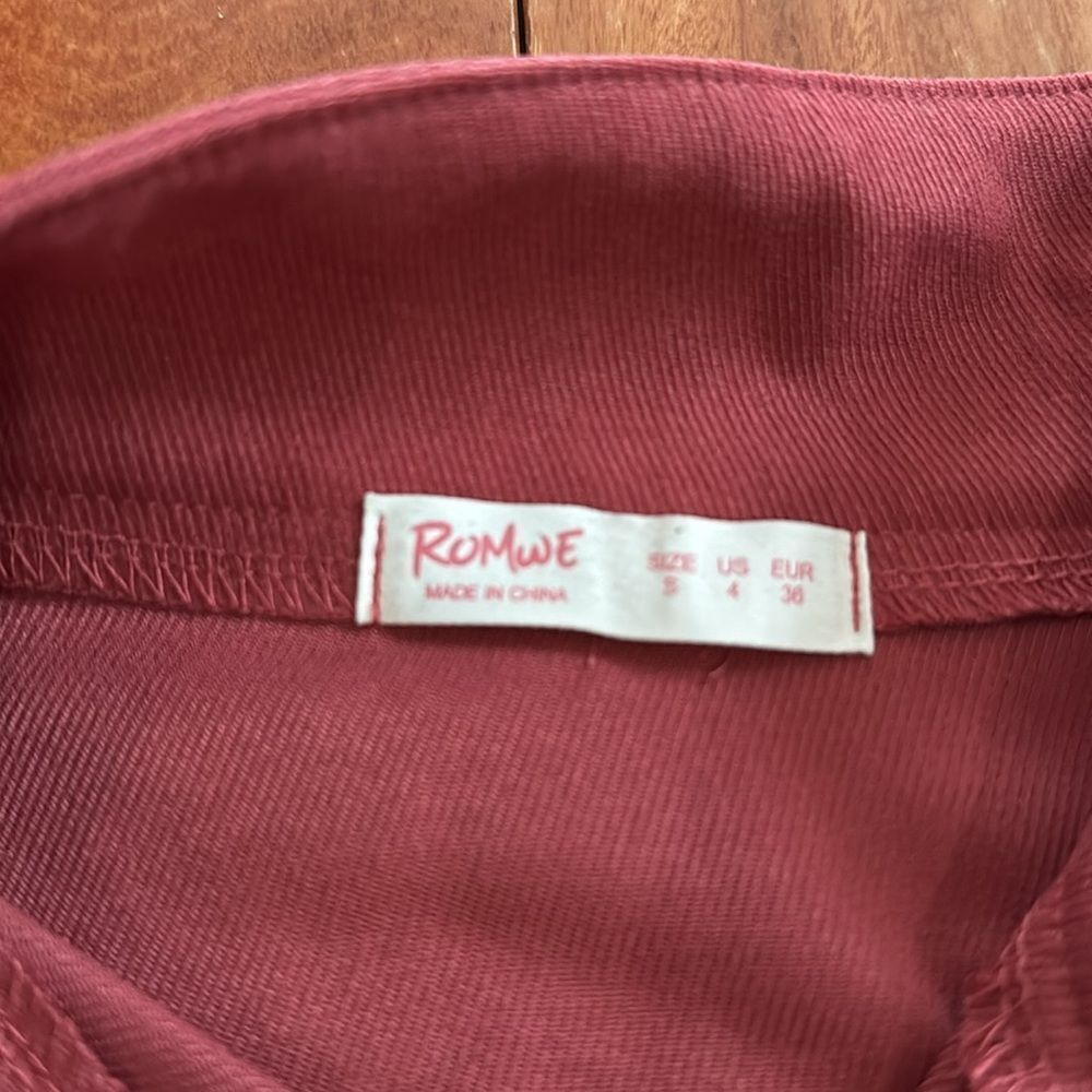 ROMWE Raspberry‎ Cropped Bomber Zip Up Jacker Size S - Picture 3 of 9